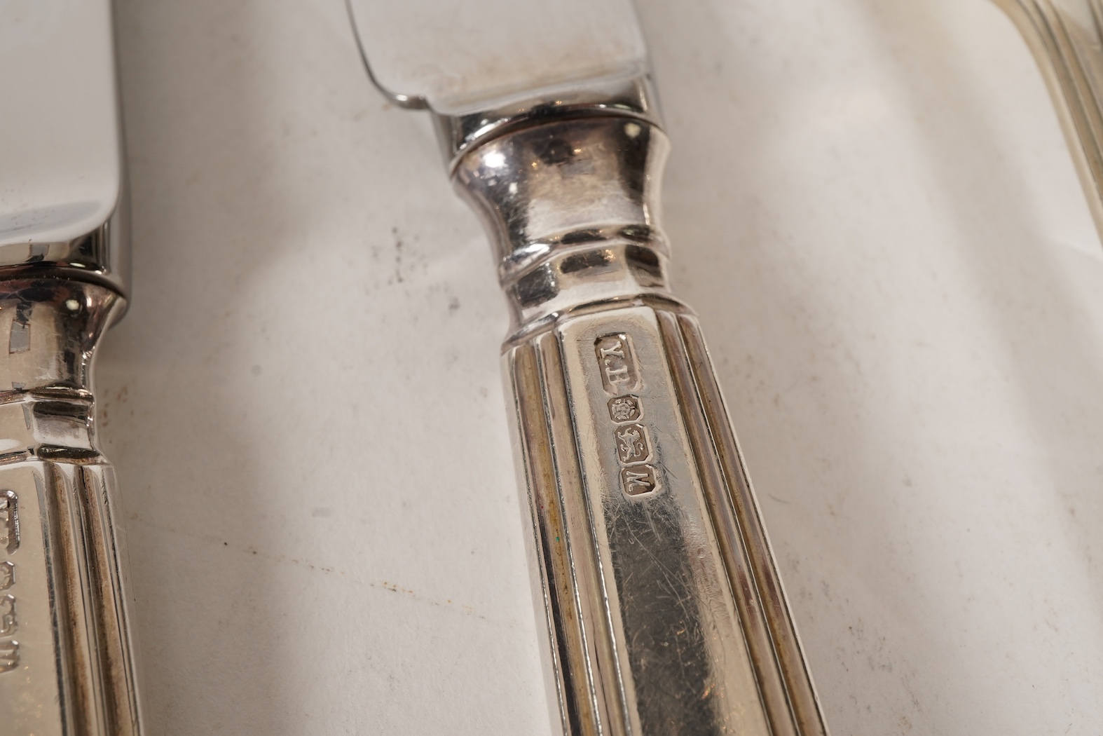 An Elizabeth II matched canteen of silver Grecian pattern cutlery for eight